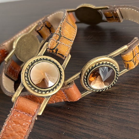 LEATHEROCK Leather and Rhinestone Belt - Picture 3 of 4